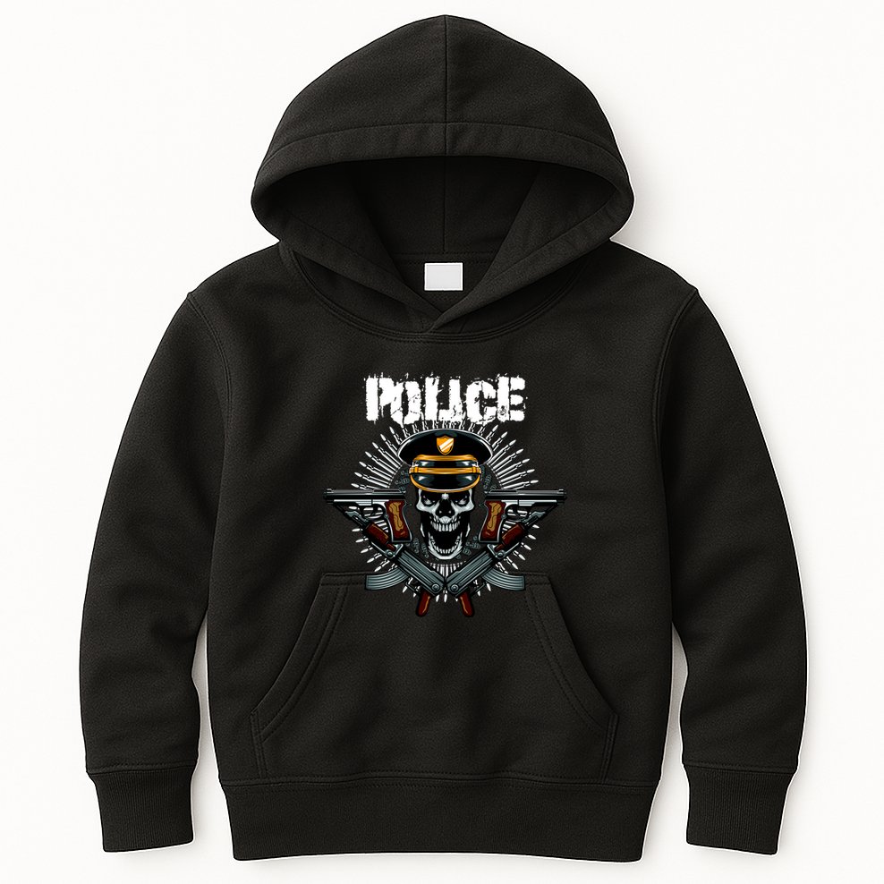 Police Skull Kids Hoodie
