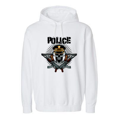 Police Skull Garment-Dyed Fleece Hoodie