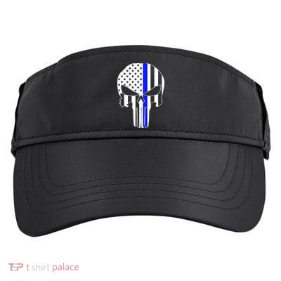 Police USA Skull Thin Blue Line Adult Drive Performance Visor