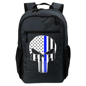 Police USA Skull Thin Blue Line Daily Commute Backpack