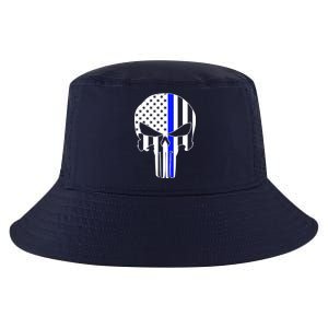 Police USA Skull Thin Blue Line Cool Comfort Performance Bucket Hat