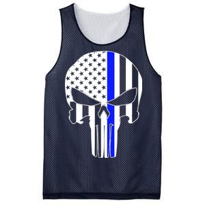 Police USA Skull Thin Blue Line Mesh Reversible Basketball Jersey Tank