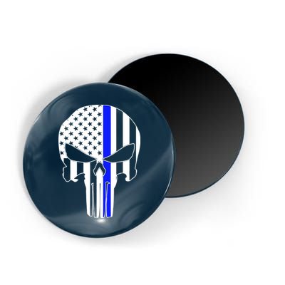 Police USA Skull Thin Blue Line Magnet