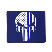 Police USA Skull Thin Blue Line Mousepad