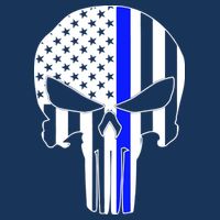 Police USA Skull Thin Blue Line Poster