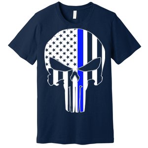 Police USA Skull Thin Blue Line Premium T-Shirt