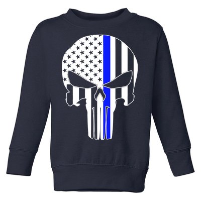 Police USA Skull Thin Blue Line Toddler Sweatshirt