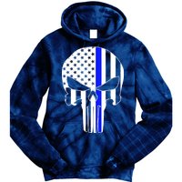 Police USA Skull Thin Blue Line Tie Dye Hoodie