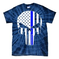 Police USA Skull Thin Blue Line Tie-Dye T-Shirt