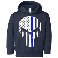 Police USA Skull Thin Blue Line Toddler Hoodie