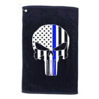 Police USA Skull Thin Blue Line Platinum Collection Golf Towel