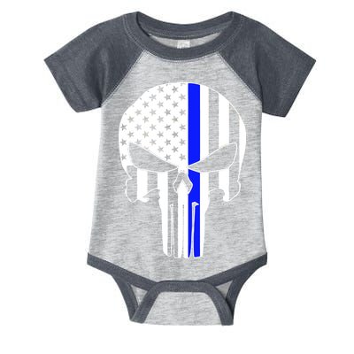 Police USA Skull Thin Blue Line Infant Baby Jersey Bodysuit