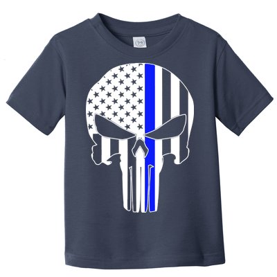 Police USA Skull Thin Blue Line Toddler T-Shirt