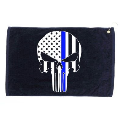 Police USA Skull Thin Blue Line Grommeted Golf Towel