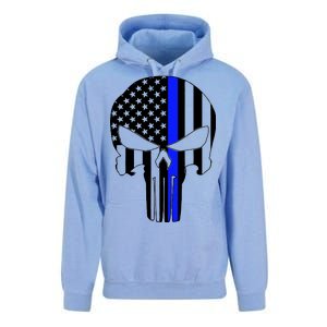 Police USA Skull Thin Blue Line Unisex Surf Hoodie