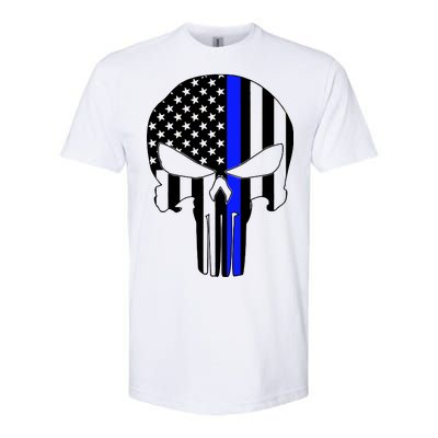 Police USA Skull Thin Blue Line Softstyle® CVC T-Shirt