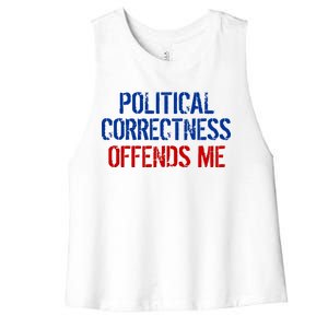 Political Corectness Offends Me Women's Racerback Cropped Tank