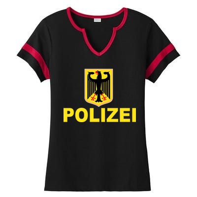 Polizei German Flag Ladies Halftime Notch Neck Tee