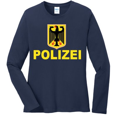 Polizei German Flag Ladies Long Sleeve Shirt