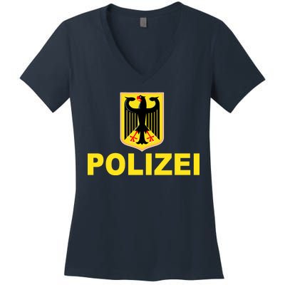 Polizei German Flag Women's V-Neck T-Shirt