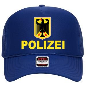 Polizei German Flag High Crown Mesh Back Trucker Hat