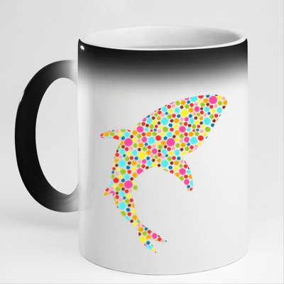 Polka Dot Shark International Dot Day 11oz Black Color Changing Mug