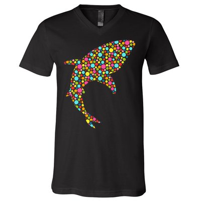 Polka Dot Shark International Dot Day V-Neck T-Shirt