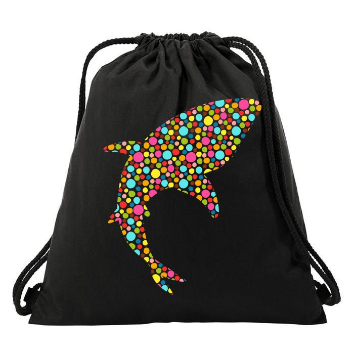 Polka Dot Shark International Dot Day Drawstring Bag