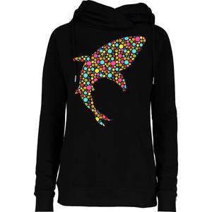 Polka Dot Shark International Dot Day Womens Funnel Neck Pullover Hood