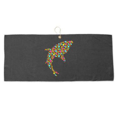 Polka Dot Shark International Dot Day Large Microfiber Waffle Golf Towel