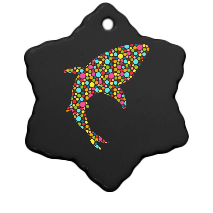 Polka Dot Shark International Dot Day Ceramic Star Ornament