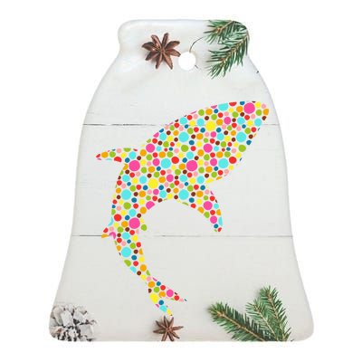 Polka Dot Shark International Dot Day Ceramic Bell Ornament