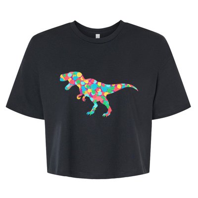 Polka Dot T-Rex International Dot Day Bella+Canvas Jersey Crop Tee