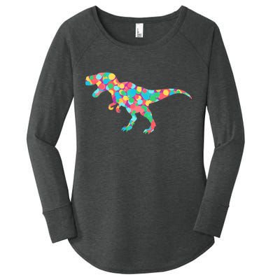 Polka Dot T-Rex International Dot Day Women's Perfect Tri Tunic Long Sleeve Shirt