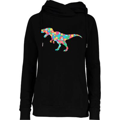 Polka Dot T-Rex International Dot Day Womens Funnel Neck Pullover Hood