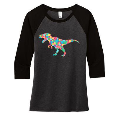 Polka Dot T-Rex International Dot Day Women's Tri-Blend 3/4-Sleeve Raglan Shirt