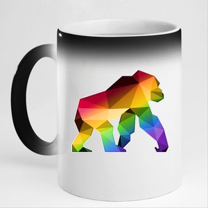 Polygon Crystal Gorilla  11oz Black Color Changing Mug