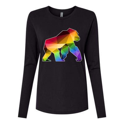 Polygon Crystal Gorilla  Womens Cotton Relaxed Long Sleeve T-Shirt