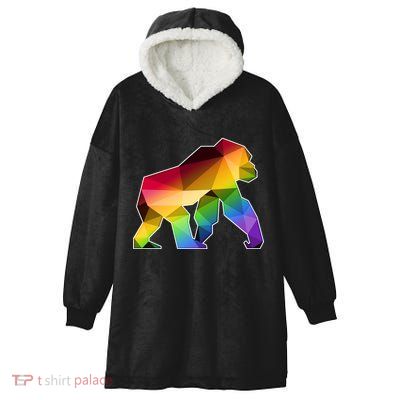 Polygon Crystal Gorilla  Hooded Wearable Blanket
