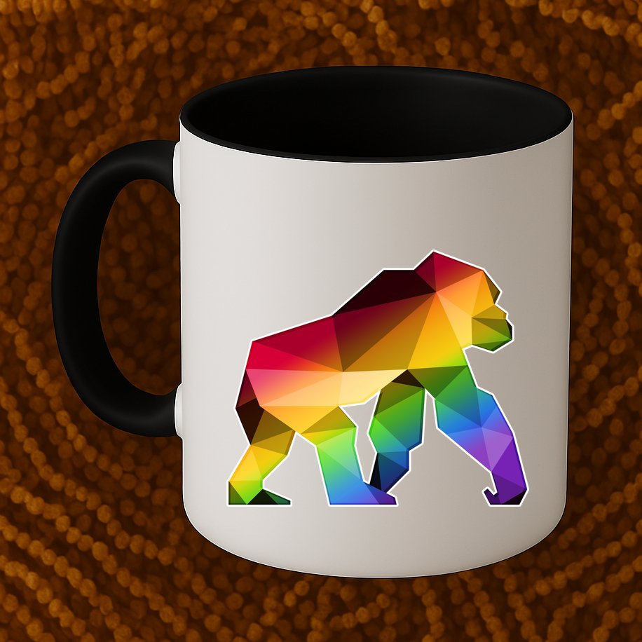 Polygon Crystal Gorilla  Mug