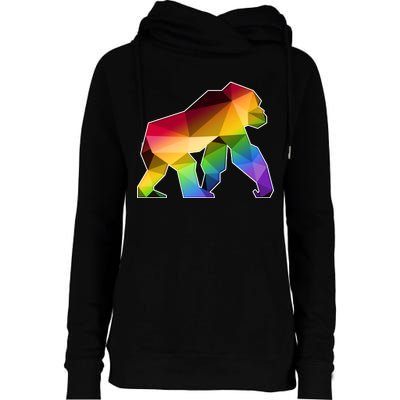 Polygon Crystal Gorilla  Womens Funnel Neck Pullover Hood