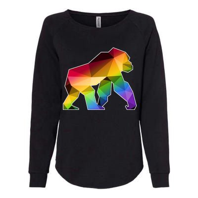 Polygon Crystal Gorilla  Womens California Wash Sweatshirt