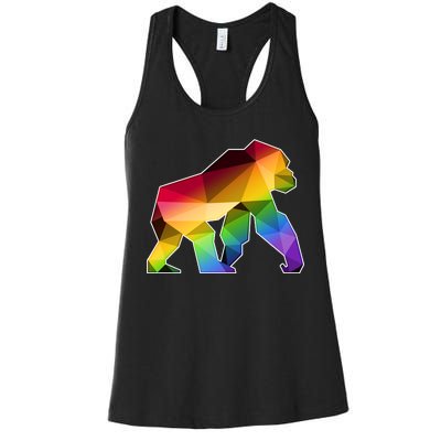 Polygon Crystal Gorilla  Women's Racerback Tank