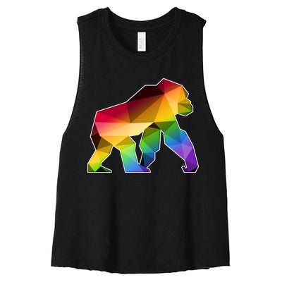 Polygon Crystal Gorilla  Women's Racerback Cropped Tank