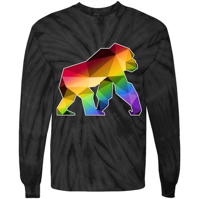 Polygon Crystal Gorilla  Tie-Dye Long Sleeve Shirt