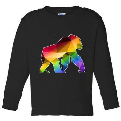 Polygon Crystal Gorilla  Toddler Long Sleeve Shirt