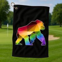 Polygon Crystal Gorilla  Golf Towel