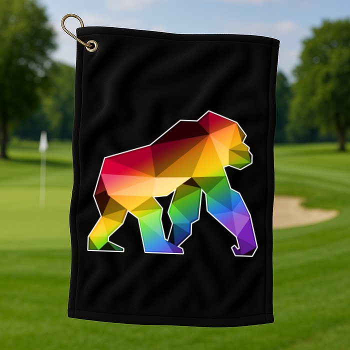 Polygon Crystal Gorilla  Golf Towel