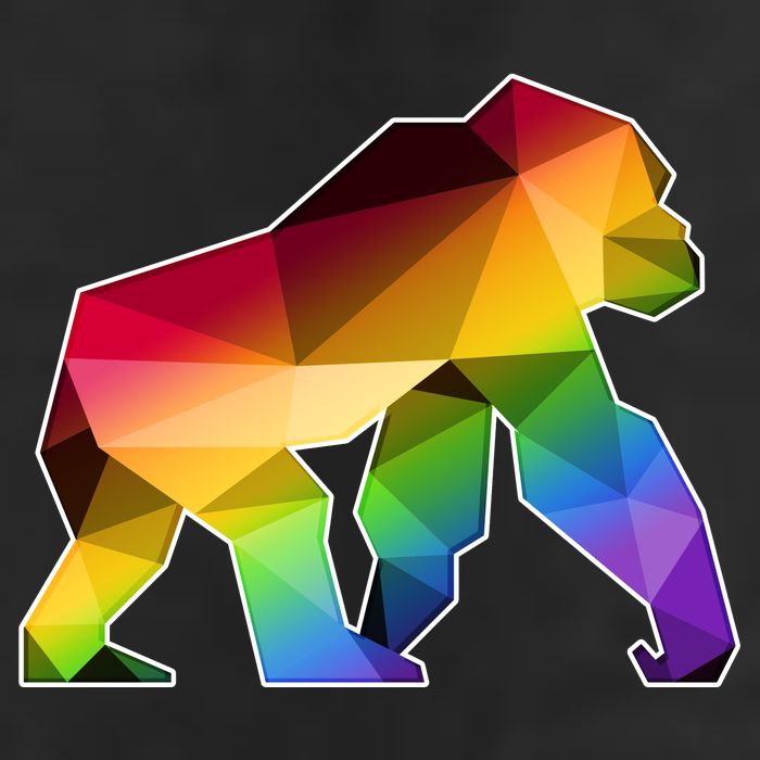 Polygon Crystal Gorilla  Golf Towel