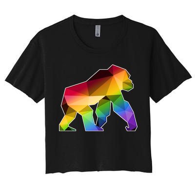 Polygon Crystal Gorilla  Women's Crop Top Tee